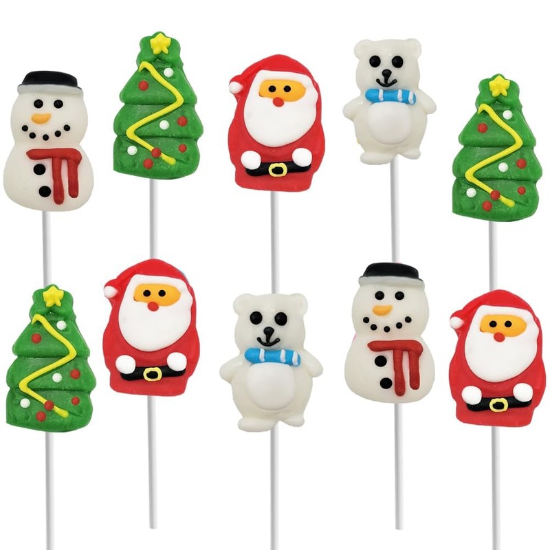 Fruidles 12-Pack Christmas Lollipop, Santa Clause, Christmas Tree, Candy Canes