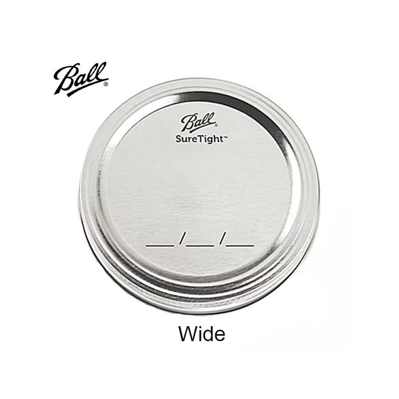 Ball Mason Jar Inner Lid & Ring Set (Wide, Silver