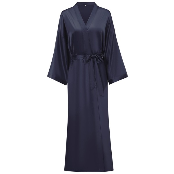 V Vaborous Women's Soft Long Satin Robes Long Silk Robes