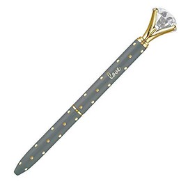 Gem Pen Grey/Gold Dot Love (Pack of 6)