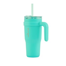 Reduce 24 oz Stainless Steel Tumbler with Handle - Dual-Wall Vacuum Insulated Travel Mug, Sweat-Proof Lid & Reusable Straw - Keeps Drinks Cold for 24 Hrs, Fits Cupholders, Dishwasher Safe-Ocean Breeze