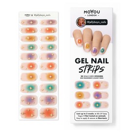 MOYOU LONDON Semi Cured Gel Nail Strips, 20 Pc. Gel Wraps for Nails, Get 1 Free UV Lamp when you Get 3 or More, Easy Apply & Remove for Salon-Quality Manicure -jellybayn_nails 02