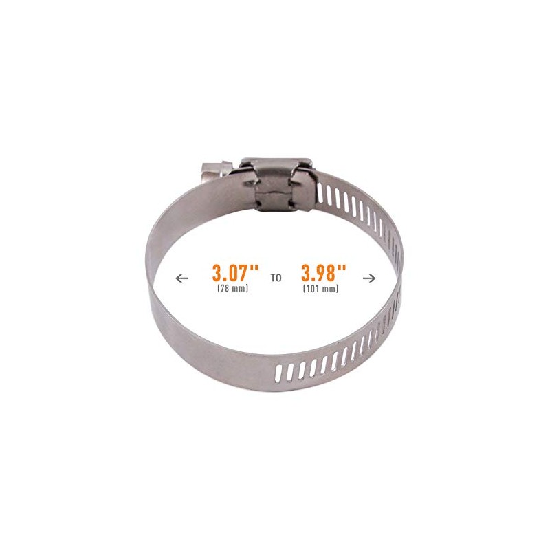 Mishimoto High-Torque Worm Gear Clamp, 3.07"-3.98" (78mm-101mm), Pack of 2