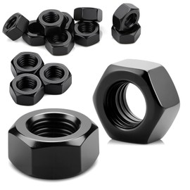Pack of 15 M12 Nuts Black Galvanised Hex Nuts Steel High Quality Nuts for Screws Washers Threaded Rods Bolts Couplings Fasteners for Indoor and Outdoor Use