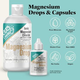 Keto Chow Gotas de suplemento de cloruro de magnesio iónico | Proporciona magnesio, electrolitos y minerales traza que el cuerpo necesita | Procedente