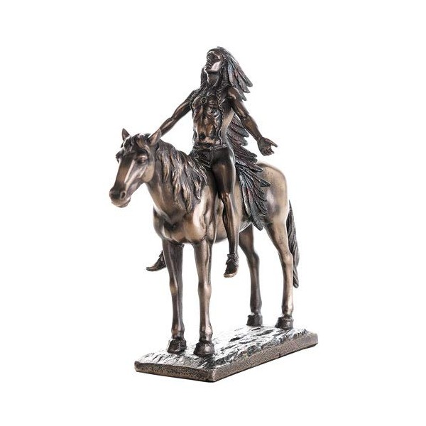Pacific Giftware Appeal to The Great Spirit Bronze Finish Native American Indian Warrior Collectible Figurine 8 H