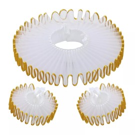 ANDHOM Renaissance Victorian Ruffle Collar and Wrist Cuffs Set Colonial Clown Choker Neck Collar Cuff