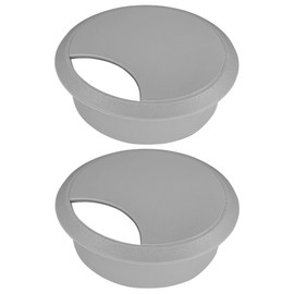 cyclingcolors 2 x Cable Grommets 70 mm Furniture Office Cable Guide Cable Outlet Cable Box Plastic (Grey)