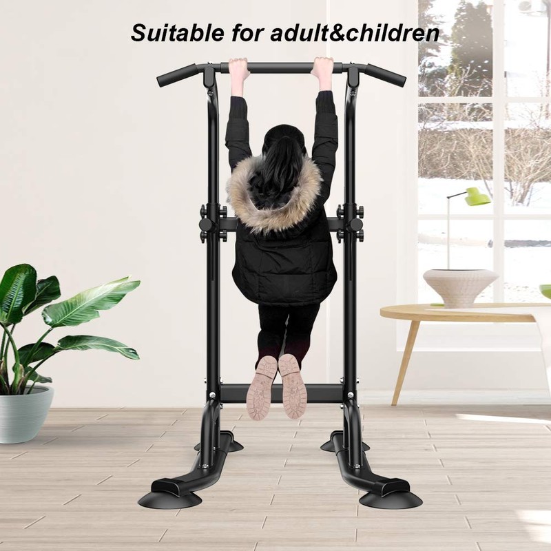 Dland Tower Adjustable Height Pull Up and Dip Station Multi-Function