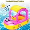 Baby Inflatable Pool Float with Canopy Thick PVC Car Shaped