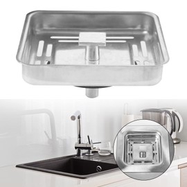 Square Sink Strainer Drainer Stainless Steel Kitchen Bathroom Sink Post Stopper Waste Plug for Home Office