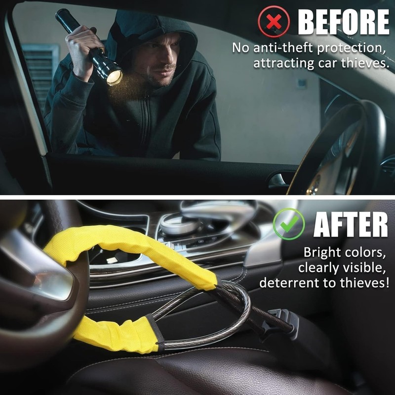 OHVBAEON Steering Wheel Lock - Steering Wheel to Seat Belt