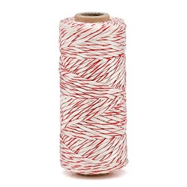 La Cordeline Tomato Twine 45% Rayon 55% Cotton White and Red 4 x 4 x 10 cm