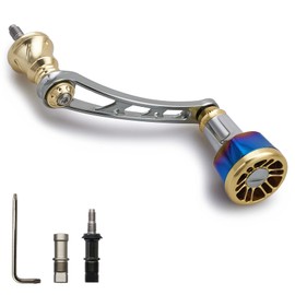 HEIGHTEN 2.2 inches (56 mm) Reel Handle Shimano Daiwa Universal Spinning Reel Arch Engine (Gold & Gunmetal) (263)