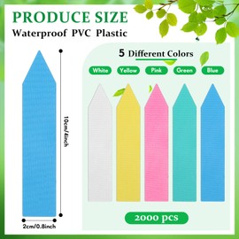 Geetery 2000 Pcs Plastic Plant Labels 4'' Garden Plant Markers Nursery Name Plant Tags Waterproof Pot Plant Label Stakes Planting Sticks for Seeds Summer Outdoor Indoor Garden Flowers (Mix Color)