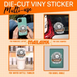 Set 3Pcs Emotional Support Animal Sticker Funny Opossum Cute Meme Humor Sticker Bookish Hard Hat Waterproof 2 Inches Die-Cut Vinyl for Water Bottle Laptop Phone for Friend Coworker Dad Mom