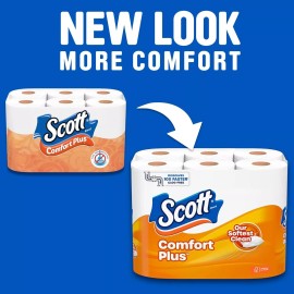 Scott ComfortPlus Toilet Paper, 12 Double Rolls, 231 Sheets per Roll