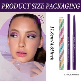 Purple Eye Liner Pencils, Waterproof Smudge-Proof Retractable Lasts 24h +, Good-Performance Transfer & Smudge Proof Eyeliner, Vibrant Eyeliner Pencil For Expert Precision Glides On Effortlessly