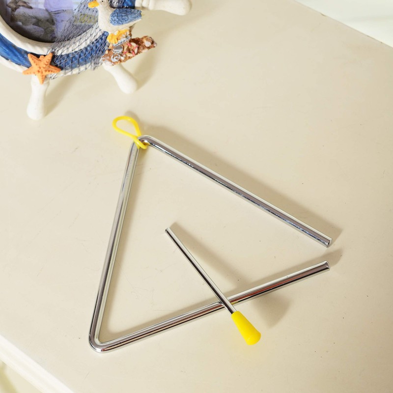 8 Inch Musical Steel Triangle Percussion Instrument With Striker