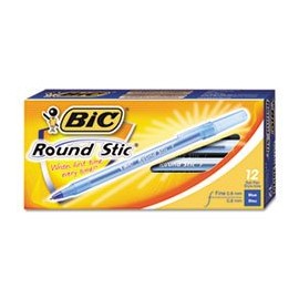 (3 Pack Value Bundle) BICGSF11BE Round Stic Ballpoint Stick Pen Blue Ink, Fine, Dozen