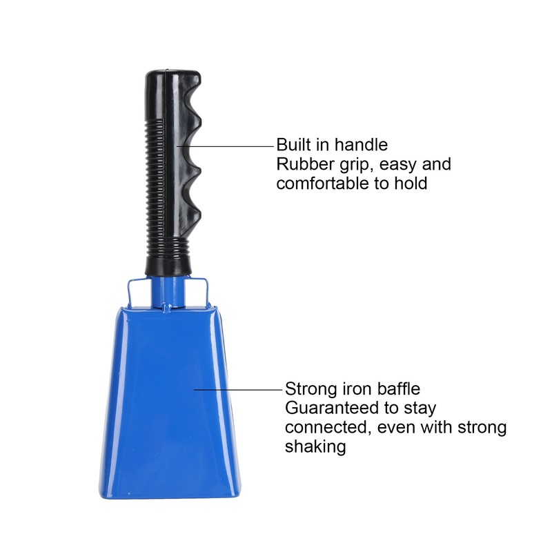 Cow Bell Noise Maker with Handle Loud Cheering Hand Bell