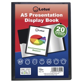 Lotus A5 Display 20 Pockets Book -Optimize Your Organization Effortlessly | Ideal for Professionals, Students & Projects - Stylishly Organize, Present & Impress| Enhance Your Efficiency 78201(1 Book)