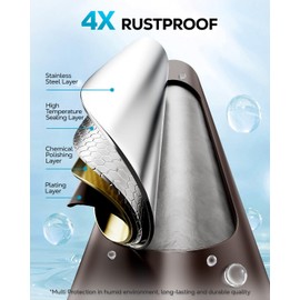 Nieifi Shower Caddy Shelf with Hooks Storage Rack Organizer Adhesive Stainless Steel without Drilling for Bathroom, Lavatory, Washroom, Restroom, Shower, Toilet, Kitchen (Brown, 3 Pack)