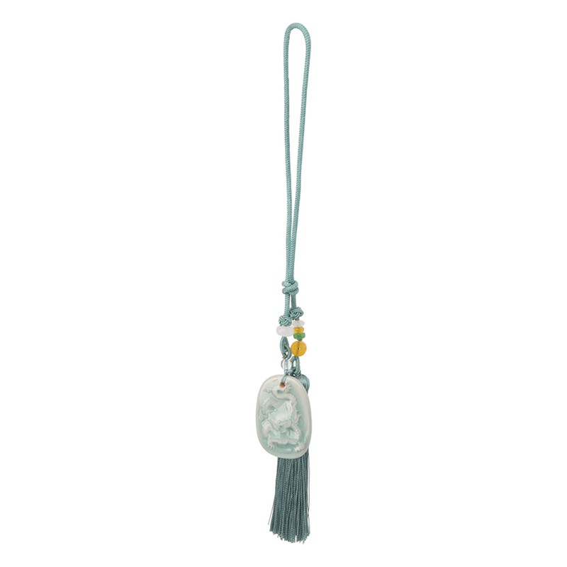 Tassel Pendant Chinese Zodiac Pattern DIY Porcelain Beads Light Weight