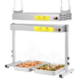 Hiteemer 24-Inch Food Heat Lamp, 750W Commercial Food Warmer Lamp Electric Buffet Warmers Overhead Stainless Steel Catering Heat Lamps for Restaurant Parties, Sliver 115V