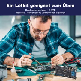 Lumenrix DIY Thermometer Hygrometer Löt Bausatz, DC 4.5V-5V -50℃~450℃ Digitales K-Typ-Thermoelement Mini Thermo-Hygrometer Elektronik Baukasten für Büro, Garage oder Gewächshaus STEM Bildung