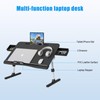 Bed Desk for Laptop, Adjustable Lap Desk with 2 Storage