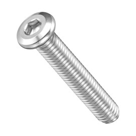 METALLIXITY Flat Head Hex Socket Cap Screws Bolts(M8-1.25x45) 10Pcs, 304 Stainless Steel Hex Socket Furniture Bolts Screws - for Furniture Woodworking Project, Silver Tone