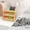 Tea Bag Organizer Storage Holder- Bamboo Countertop Teabag Display Rack