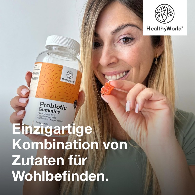 HealthyWorld Probiotic - Gummies with Microbial Cultures - Orange, Lemon