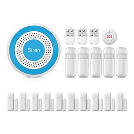 Clouree WiFi Door Alarm System, Wireless Alarm System 20 Piece Kit with Phone APP Alert Alarm Siren Door Window Sensor Motion Sensor Compatible with Alexa No Contract Ideal for Home, Garage, Apartment