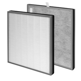 2 Value Packs HE402 Replacement Air Filter for Shark HE400 HE401 HE402 HE405 4 Fans Purifier, 3 Stages Filtration with H13 True HEPA, Activated Carbon Filters and Fine Pre-fillter, Part # HE4FKPET
