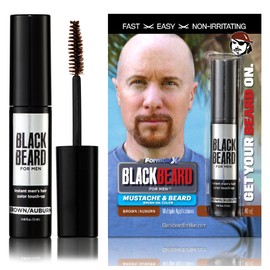 Blackbeard Formula X - Instant, Hypoallergenic, 1-Day Color for Men's Beard, Mustache, Eyebrows, and Sideburns - Temporary Tint - Brown/Auburn, 6 Pack