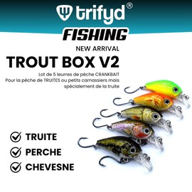 trifyd ® - Swimming Fish Trout Cranckbait 4cm Trout Box V2 5 Fishing Lures