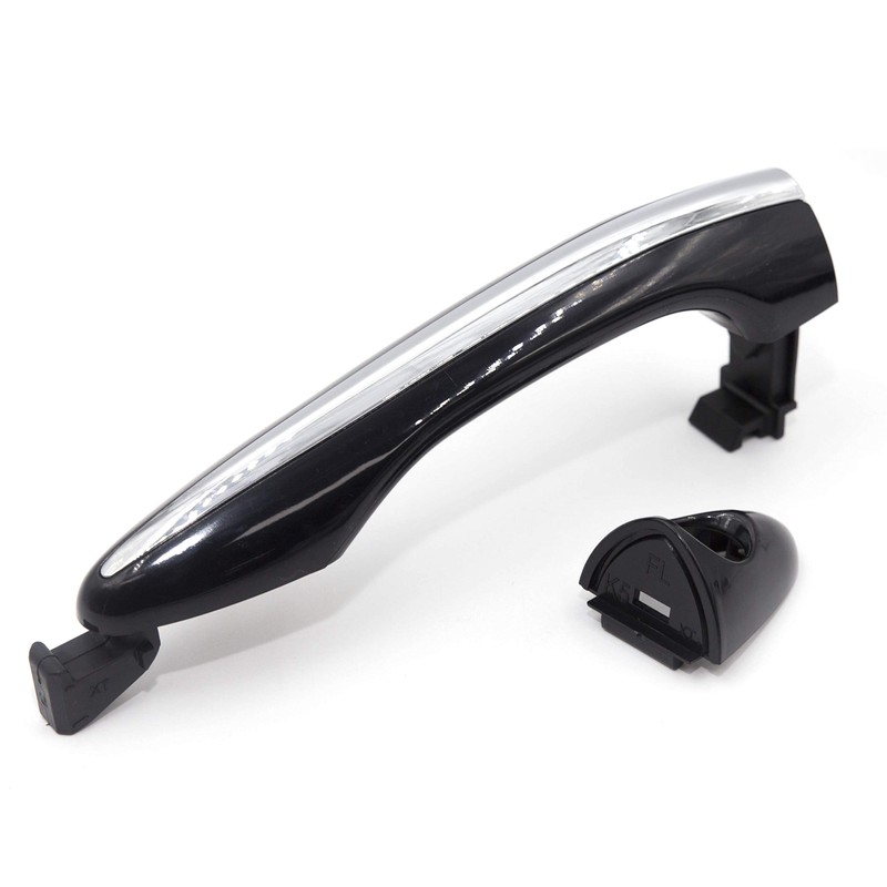 8Pcs Front Rear Exterior Outer Door Handle Chrome Black 1Set