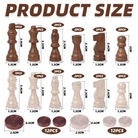 1 Set 2 Inch Chess Pieces, 1 Set of Ladies, Wooden Chess Pieces, Card Props, Chess, Educational Toy