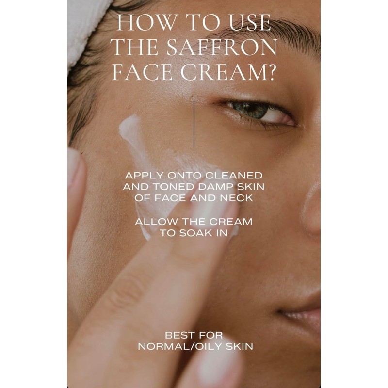 SpaVed Natural, Vegan Saffron Face Cream, day moisturiser for a