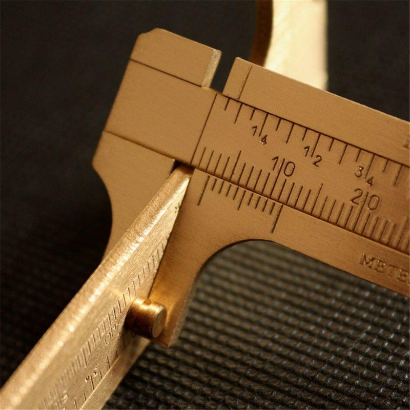Handy Sliding Gauge Brass Vernier Caliper Ruler Measuring Tool Double