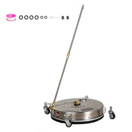 18" Pressure Washer Surface Cleaner w/Wheels 4000PSI,2 Extension Wand Stainless Steel Housing