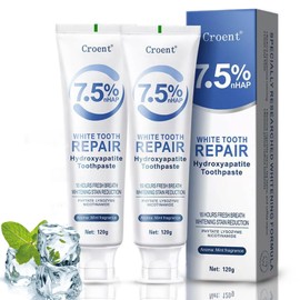 7.5% Hydroxyapatite Toothpaste for Enamel Protection & Strengthening | Hidroxiapatita Pasta de Dientes | Tooth Whitening & Sensitive Teeth Relief | Natural Tooth Care(2PCSx4.23oz)