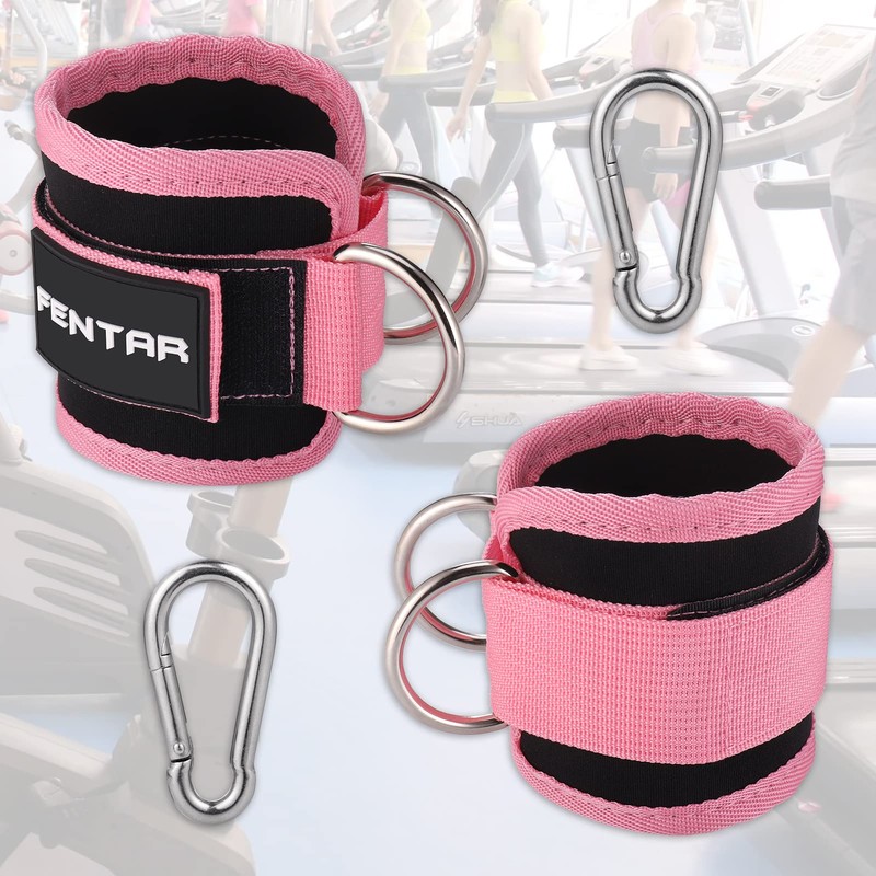 Fentar 2Pcs Adjustable Ankle Straps for Cable Machine, Comfortable Gym