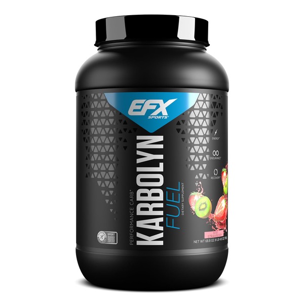 EFX Sports Karbolyn Fuel | Fast-Absorbing Carbohydrate Powder | Carb Load, Sustained Energy, Quick Recovery | Stimulant Free | 37 Servings (Kiwi Strawberry)