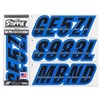 Techtron Black/Blue 3" Alpha-Numeric Registration Identification Numbers Stickers Decals for