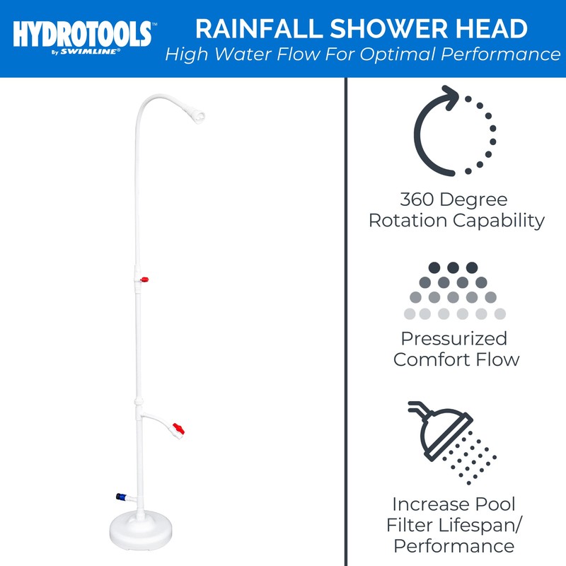 SWIMLINE HYDROTOOLS Tube Style 7 Foot Poolside Shower, Adjustable Head