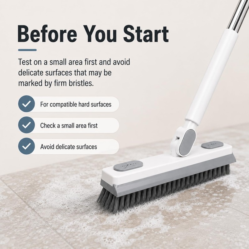 180° Rotating Gap Cleaning Tool with V-Shaped Bristles and Squeegee