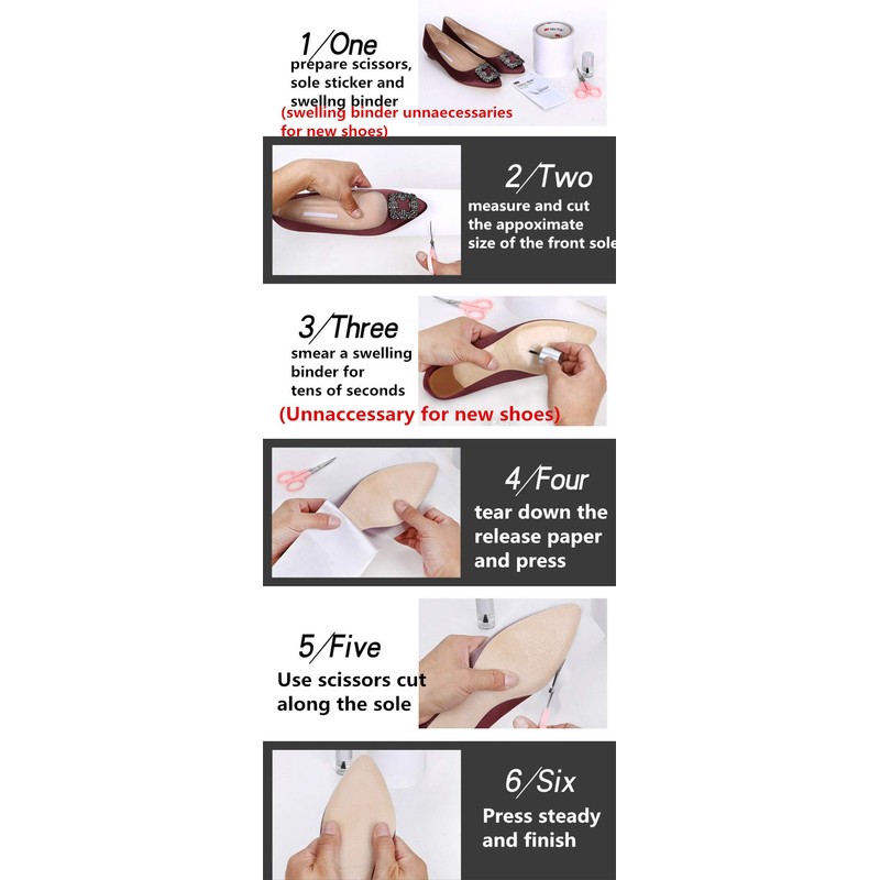 Sole Sticker Crystal Clear Sole Protector for Heels Shoe Bottom